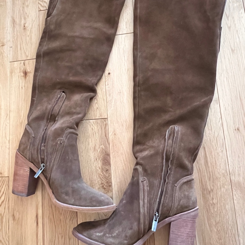 Vince Camuto Tan Suede Heeled Boots